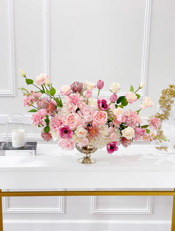 Large French Country Pink Real Touch Flower Arrangement - Flovery